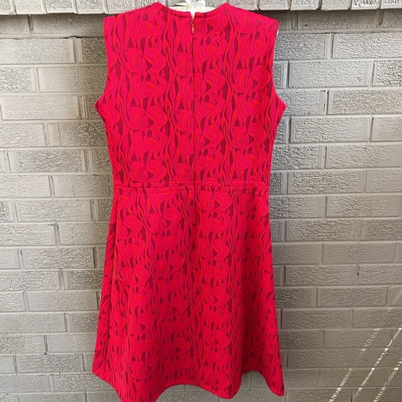 Groovy 1970s Sears Red Patterned Dress - Picture 3 of 8